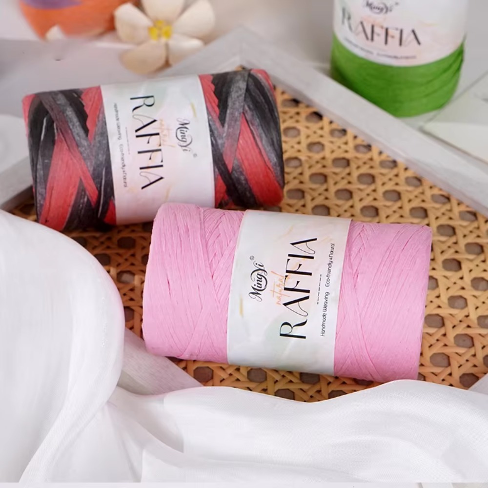 ไหมราฟเฟียหลากสี DIY ไหมราฟเฟี - Crochet Bag Raffia บทวิจารณ์และราคา