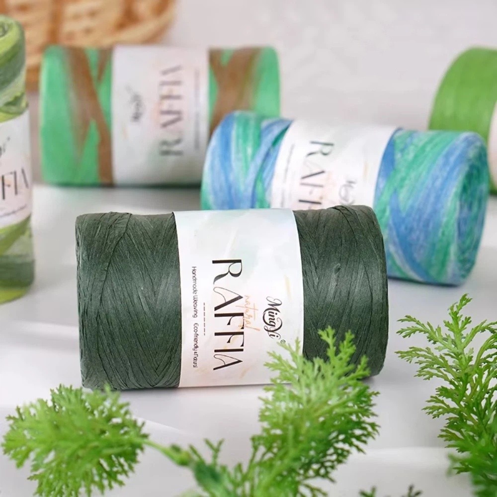ไหมราฟเฟียหลากสี DIY ไหมราฟเฟี - Crochet Bag Raffia บทวิจารณ์และราคา