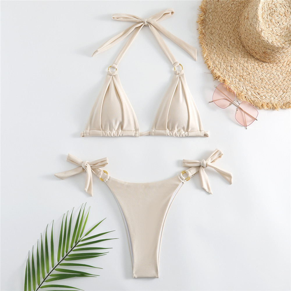 ชุดว่ายน้ำบิกินี่ไมโครแบบผูกโบ - Swimsuit Bikini Ruched บทวิจารณ์และราคา